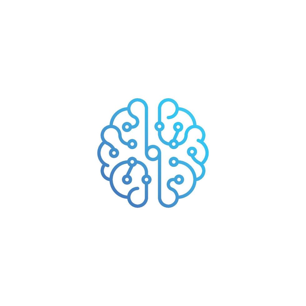 vista superior da tecnologia do cérebro. modelo de ícone de vetor