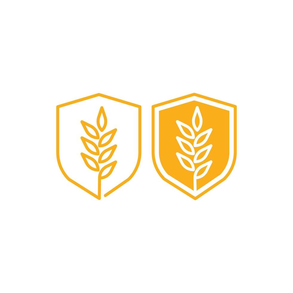 escudo agricultura de trigo orgânico. modelo de ícone de vetor