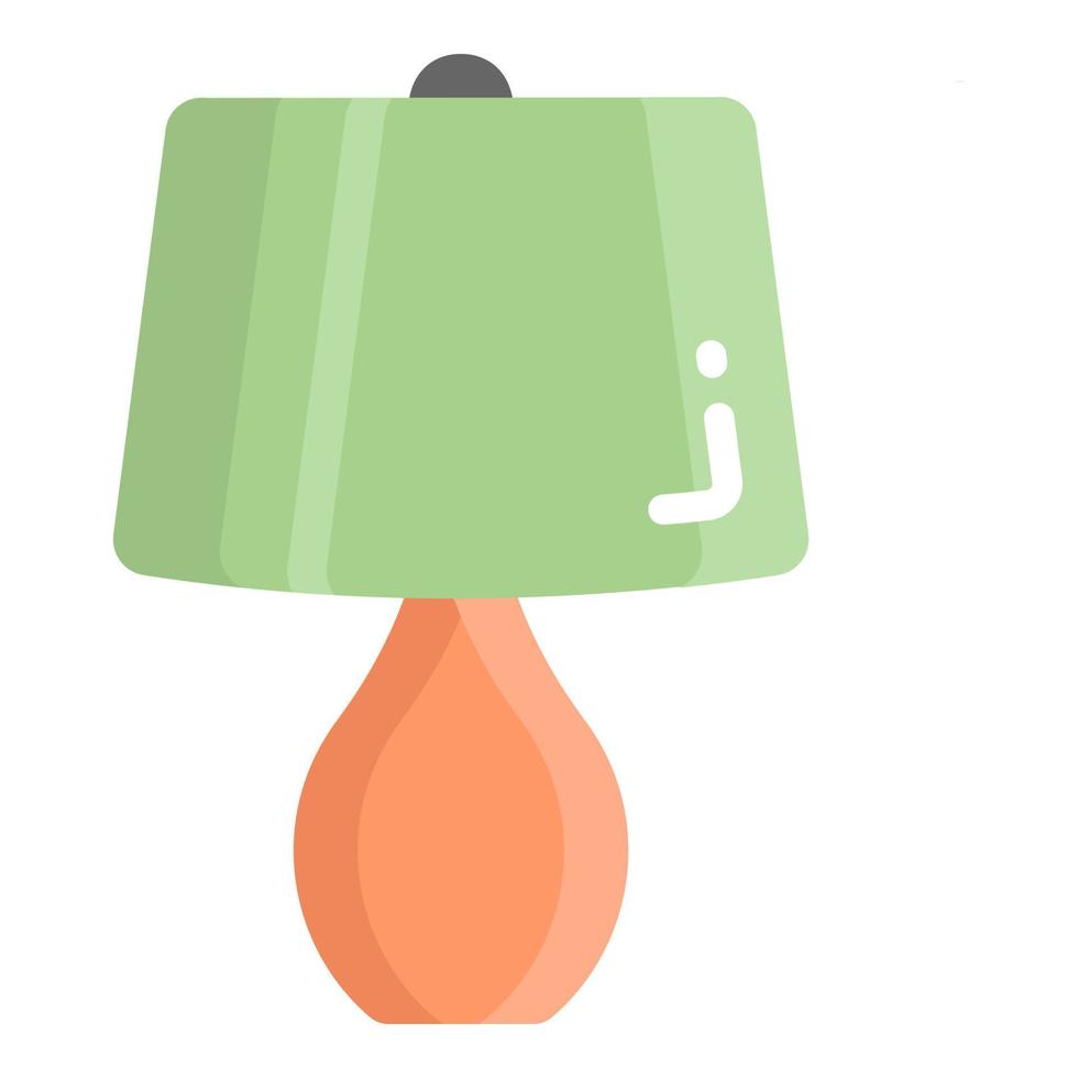 ícone plano de vetor de lâmpada de mesa, ícone de escola e educação