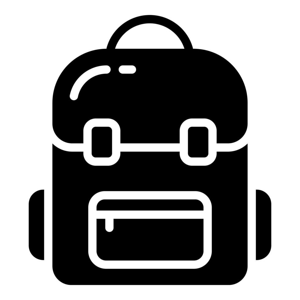 ícone de vetor de bolsa escolar, ícone de escola e educação