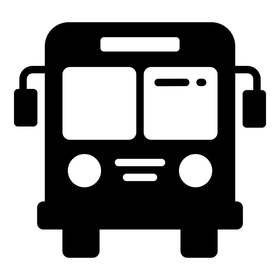 ícone de glifo de vetor de ônibus escolar, ícone de escola e educação