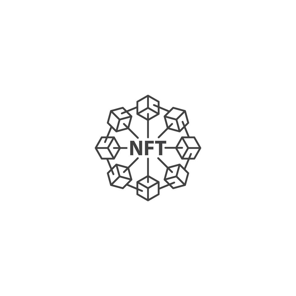 nft token não fungível com rede. modelo de ícone de vetor