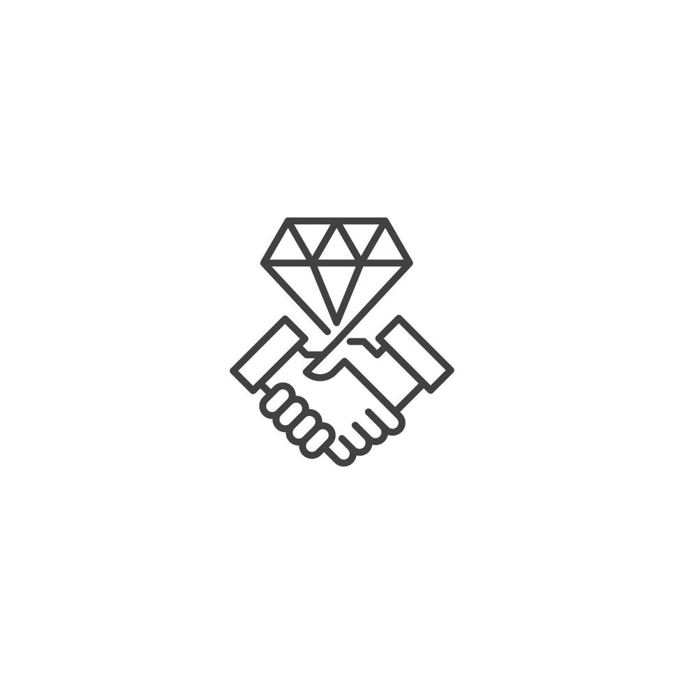 negócio de diamante, aperto de mão. modelo de ícone de logotipo de vetor