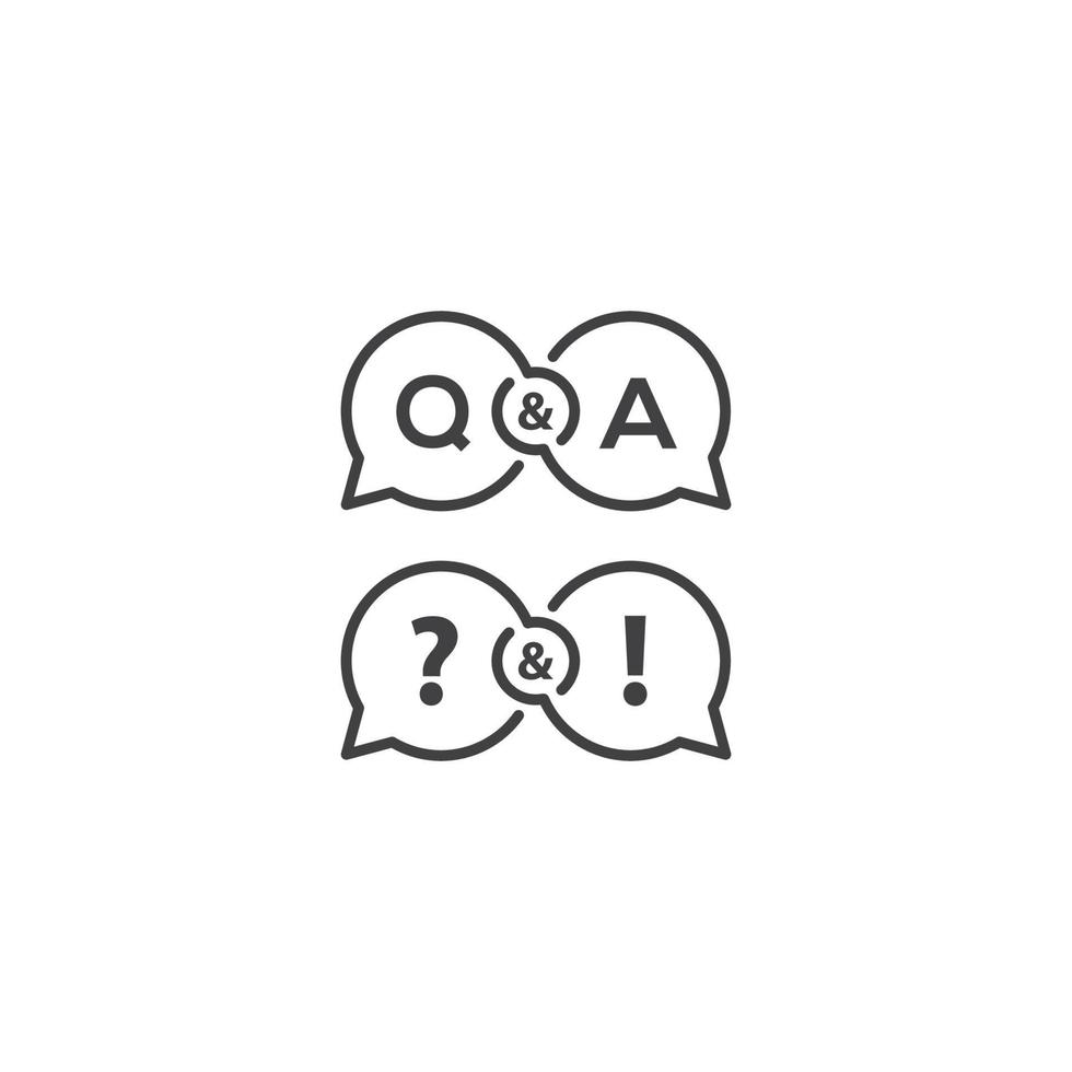 pergunta e resposta . modelo de ícone de vetor
