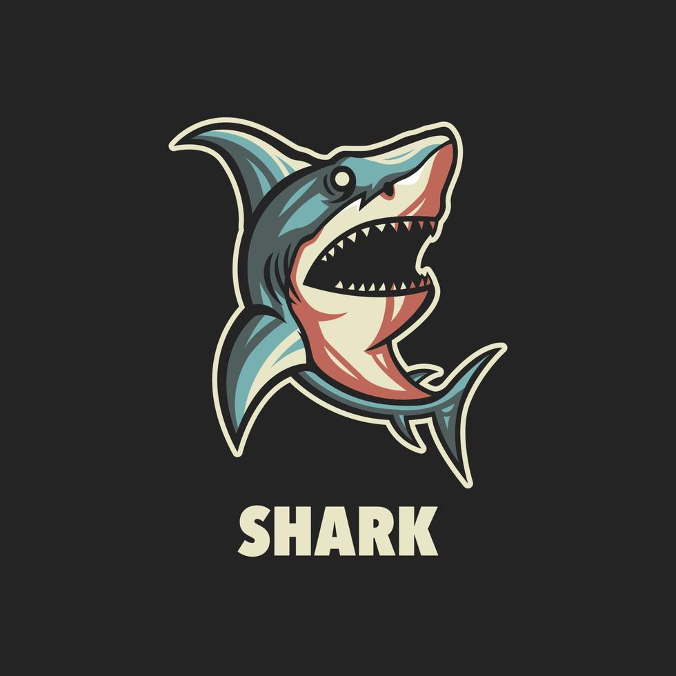 logotipo de mascote de tubarão para jogos ou emblemas de esport vetor