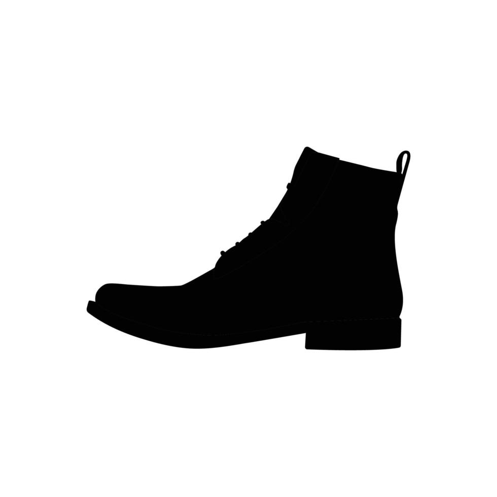 silhueta de sapatos de couro. elemento de design de ícone preto e branco em fundo branco isolado vetor