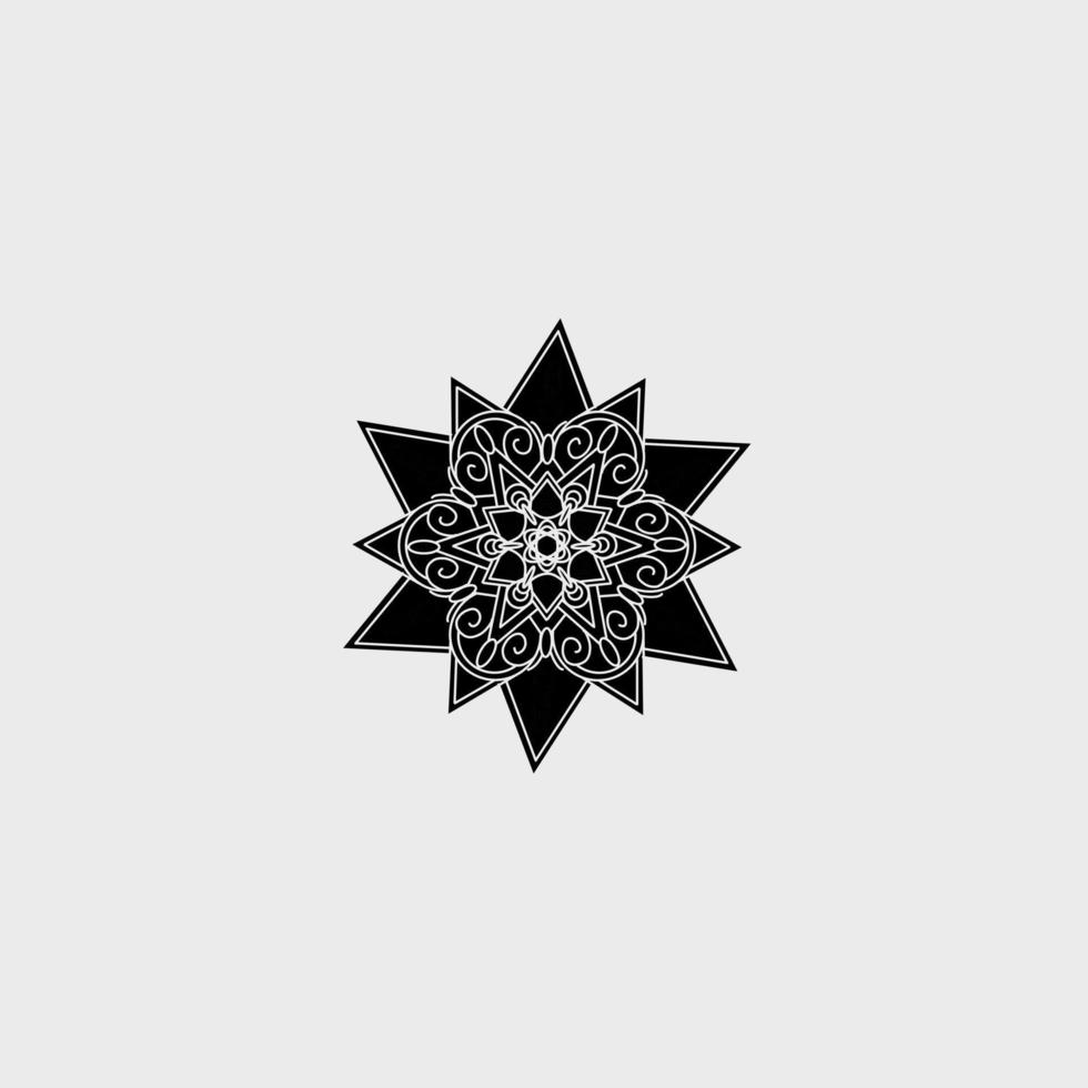 fundo de design de mandala de arte de linha de luxo embutido em fundo branco vetor