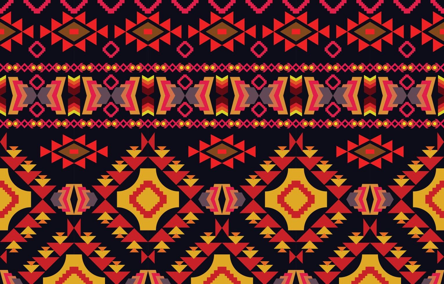 padrão sem emenda de tecido nativo americano navajo, fundo tradicional étnico tribal geométrico, elementos de design, design para tapete, papel de parede, roupas, tapete, interior, ilustração vetorial de bordado. vetor