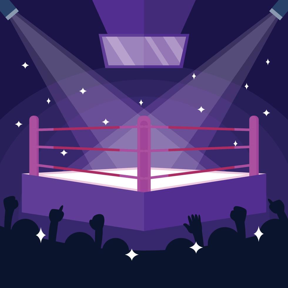 fundo de ringue de boxe esportivo vetor