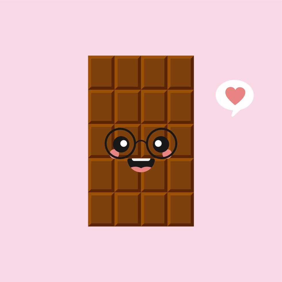 personagens de barra de chocolate bonitos e engraçados mostrando várias emoções, ilustração vetorial de desenho animado isolada na cor de fundo. personagens de barra de chocolate kawaii, mascotes, emoticons e emoji para web vetor