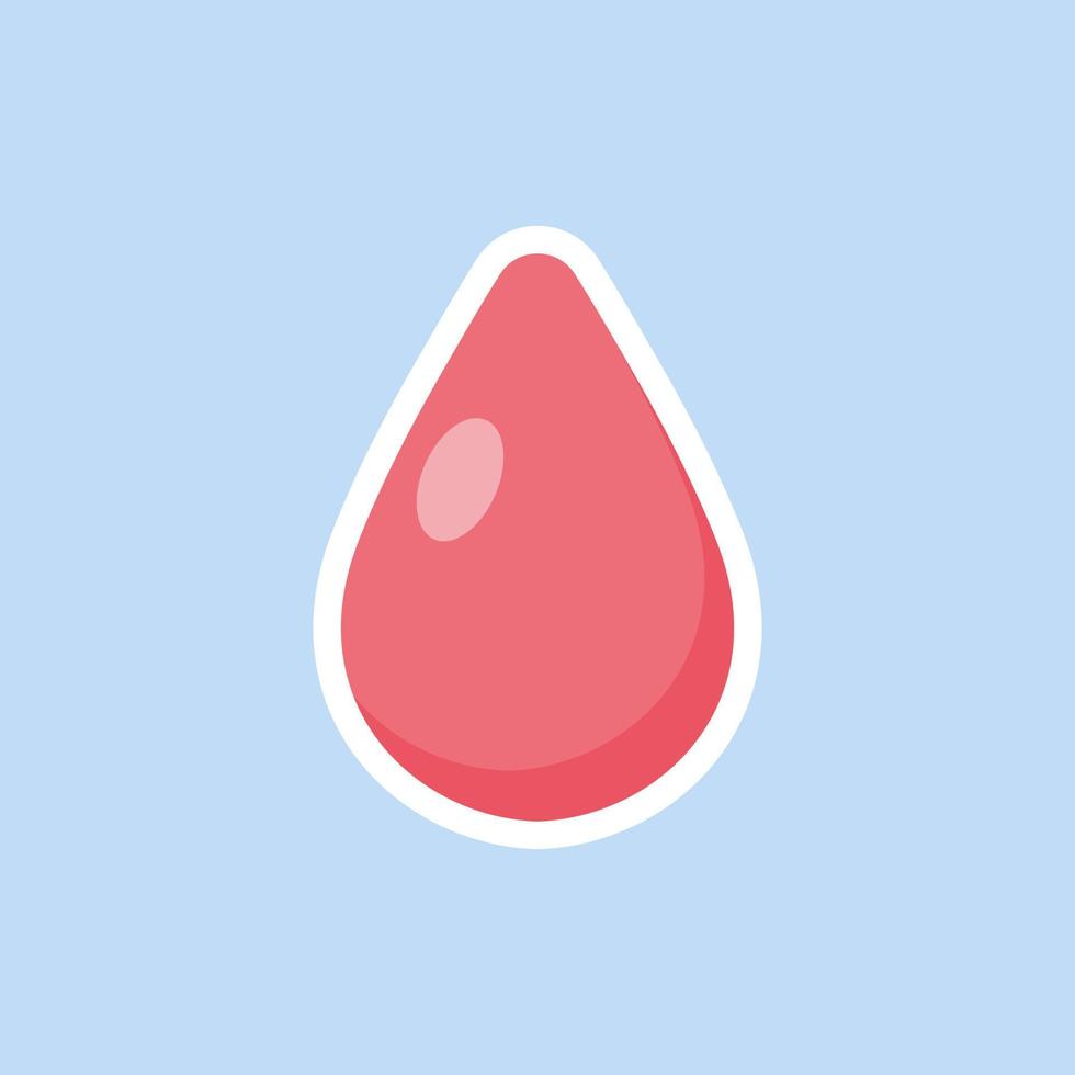 gota de sangue vermelho, ícone em design plano. ilustração vetorial. o conceito de doar sangue vetor