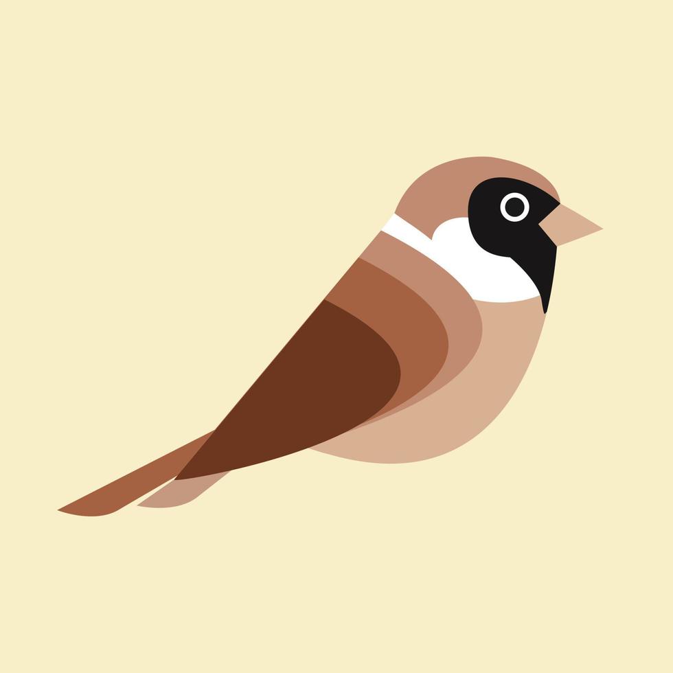 ilustração em vetor design plano pássaro pardal. logotipo do pássaro