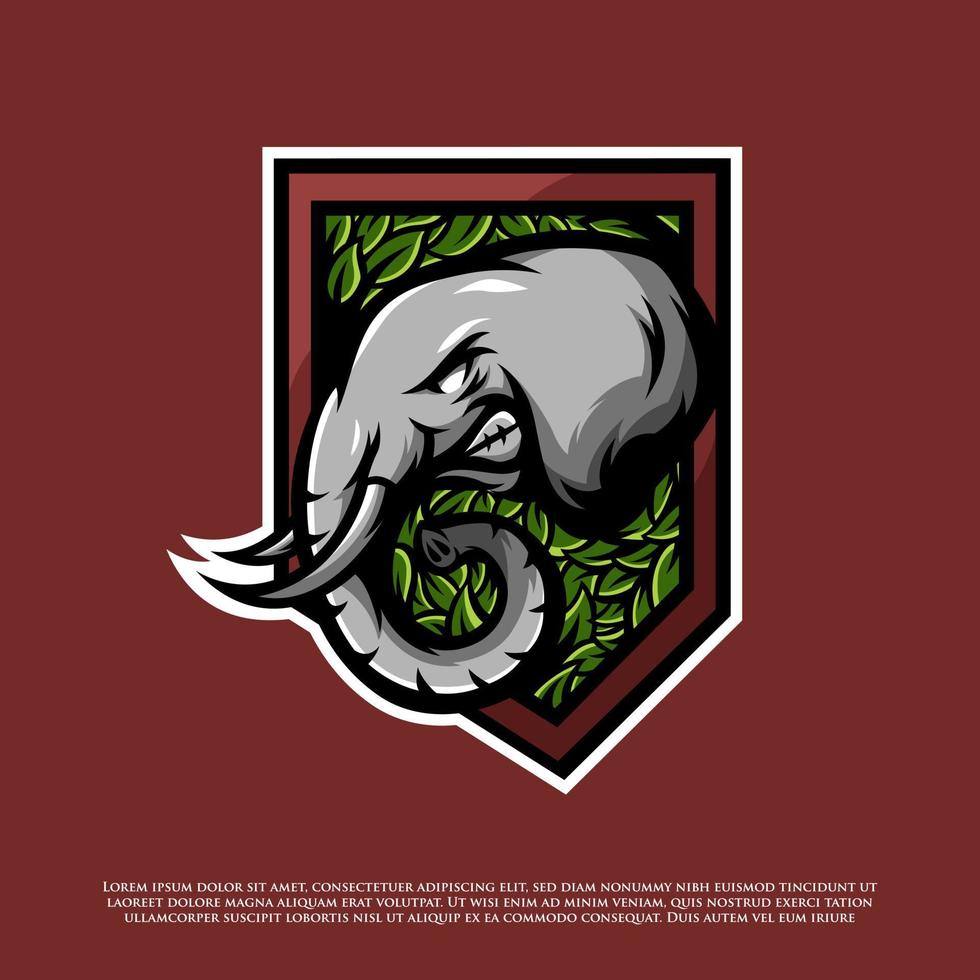 design de logotipo de distintivo de elefante vetor