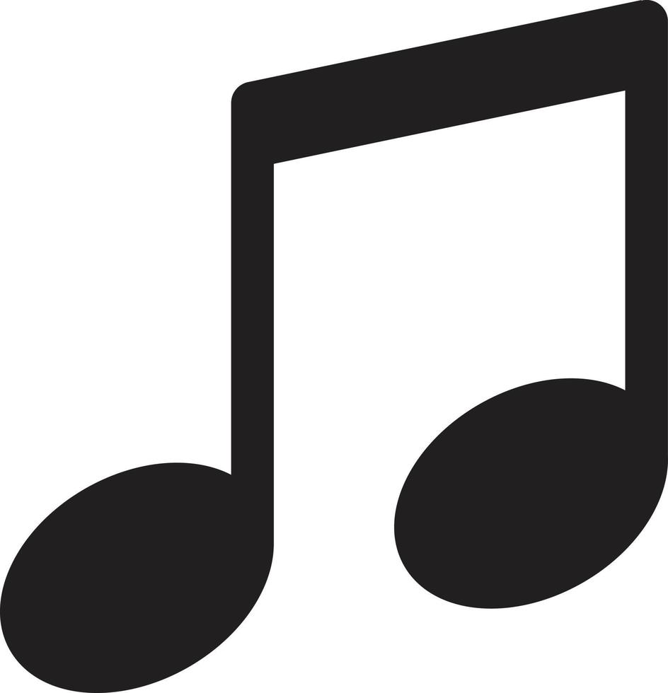 ícone de música em fundo branco. sinal de música dos desenhos animados. símbolo de música. vetor