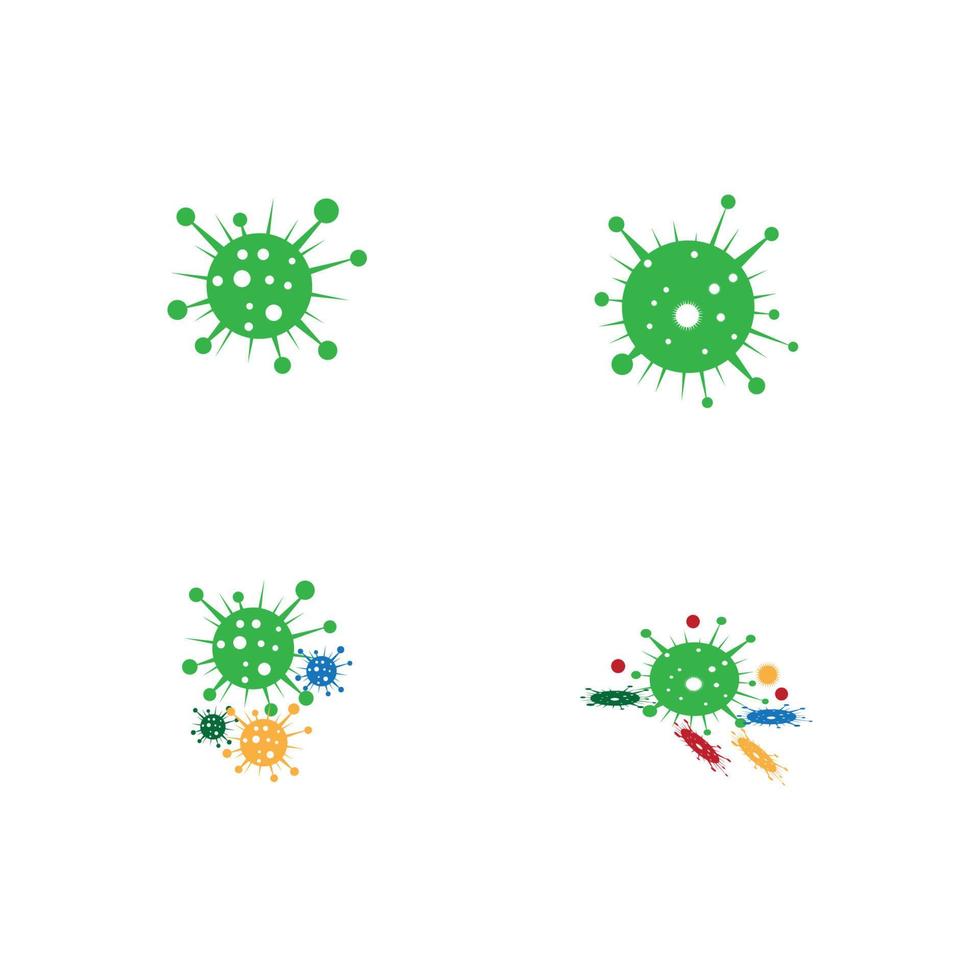 modelo de logotipo bacteriano vetor símbolo natureza