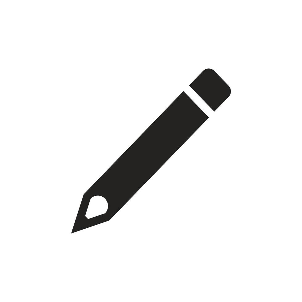 ilustração de ícone de lápis, artigos de papelaria, escrevendo. silhueta de lápis vetor
