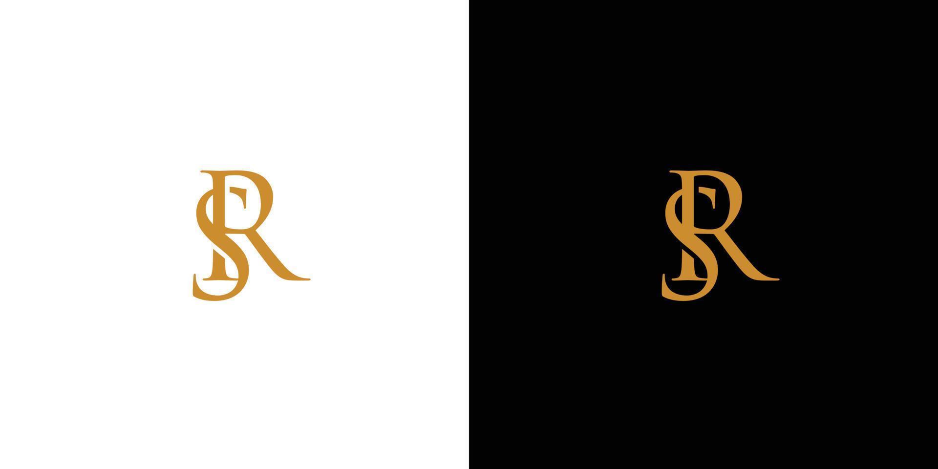 design de logotipo de iniciais de letra sr exclusivo e luxuoso vetor