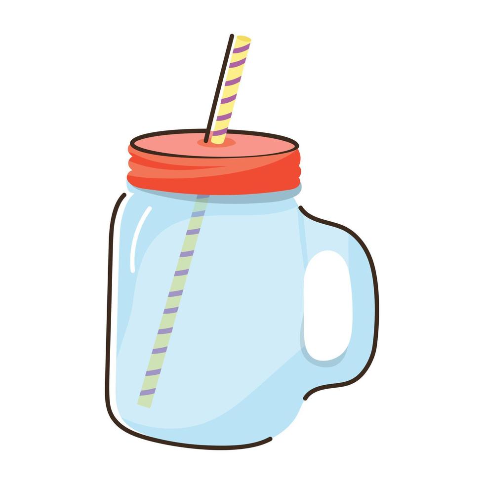 ícone plano de doodle fácil de usar da caneca jar vetor