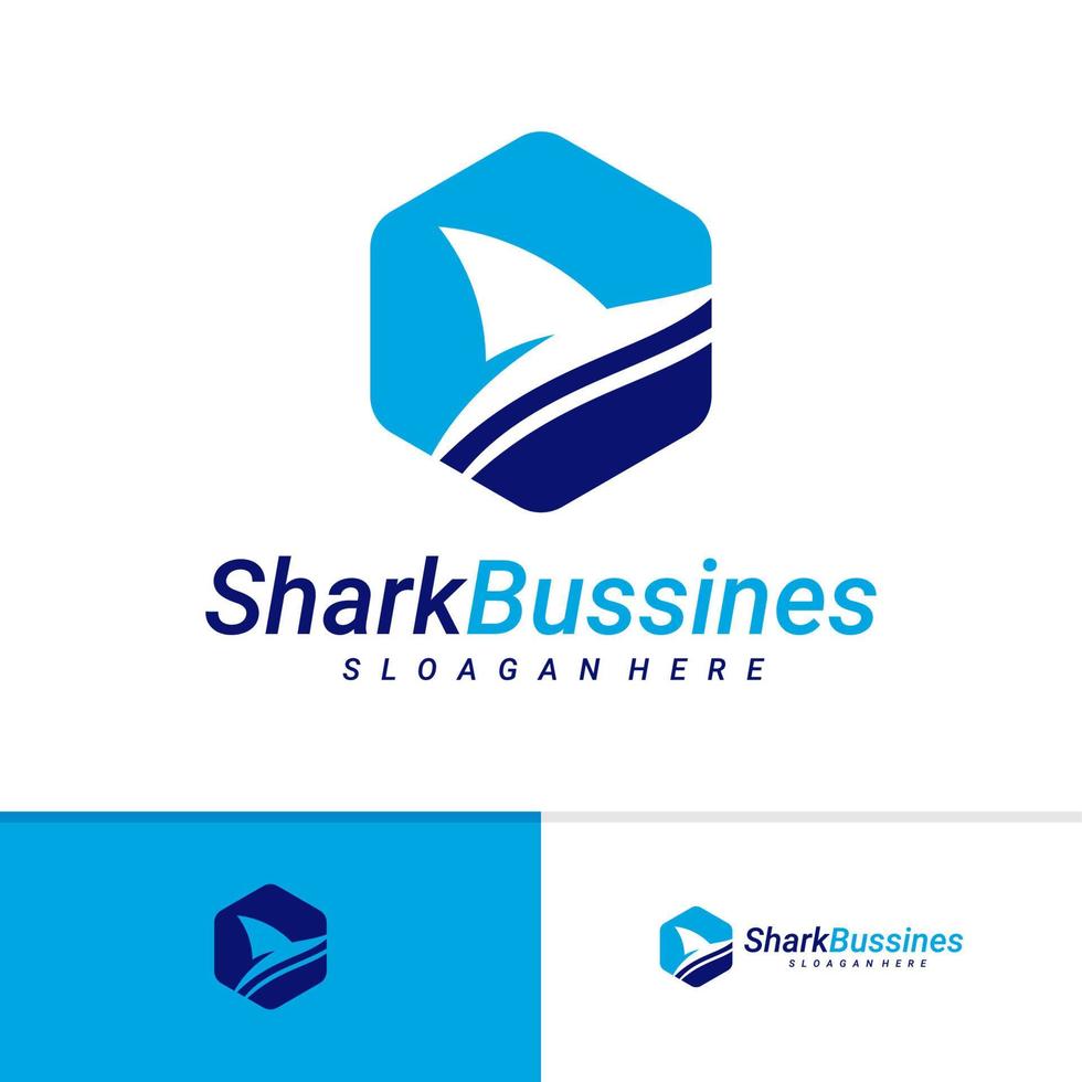 modelo de vetor de design de logotipo de barbatana de tubarão, conceito criativo de design de logotipo de tubarão