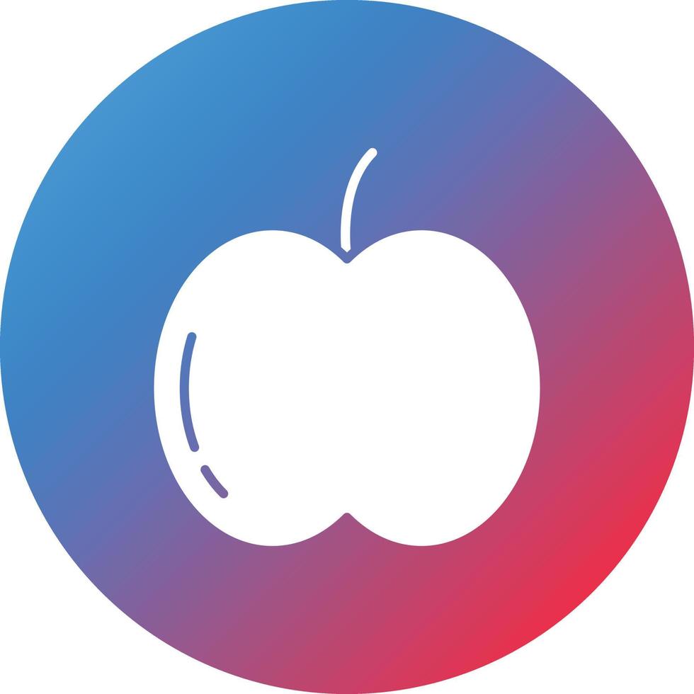 ícone de fundo gradiente de círculo de glifo de maçã vetor