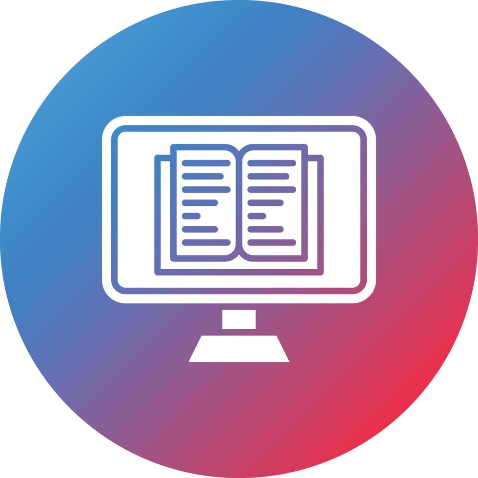 ícone de fundo gradiente de círculo de glifo ebook vetor