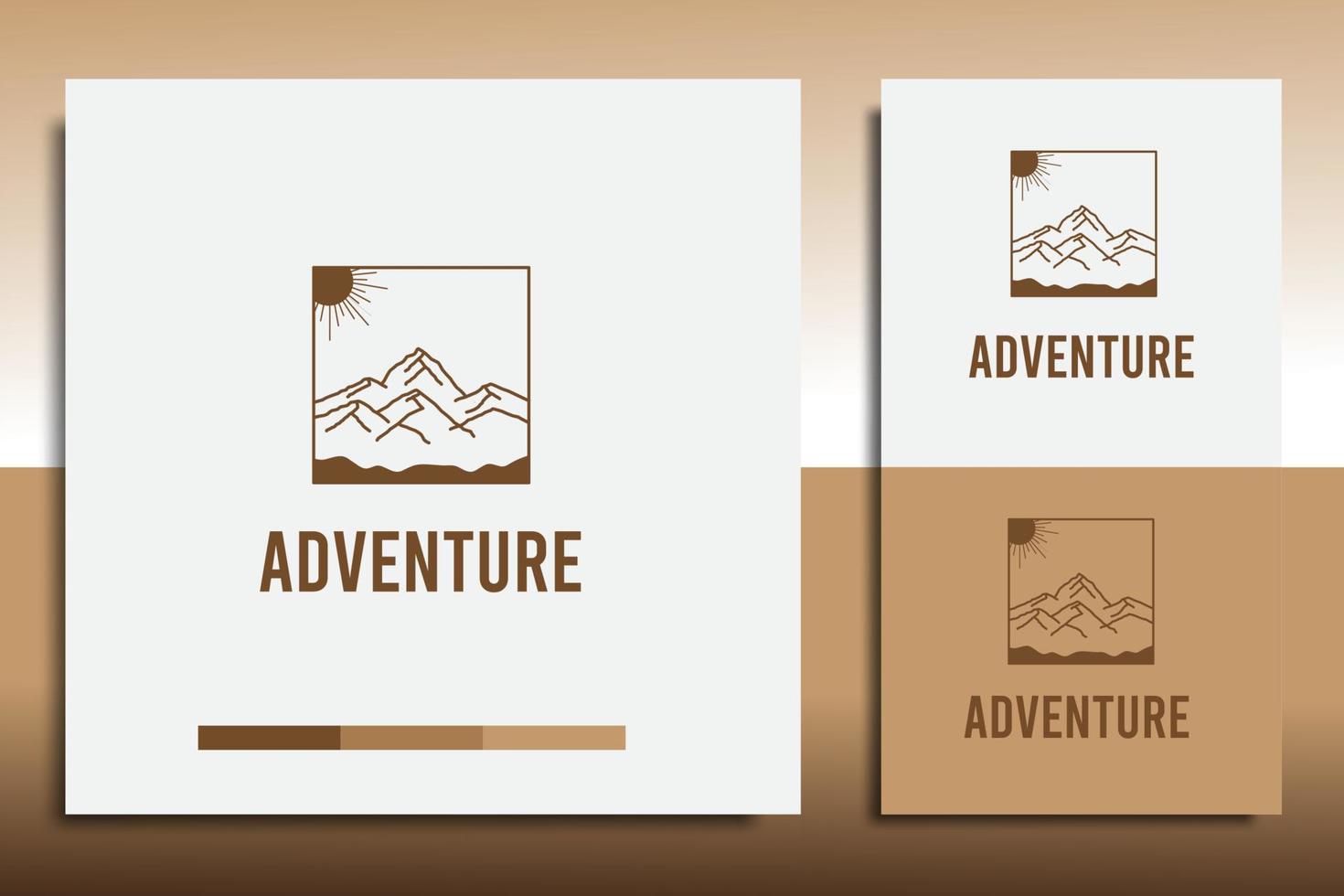 modelo de design de logotipo de aventura, com um ícone de montanha simples vetor