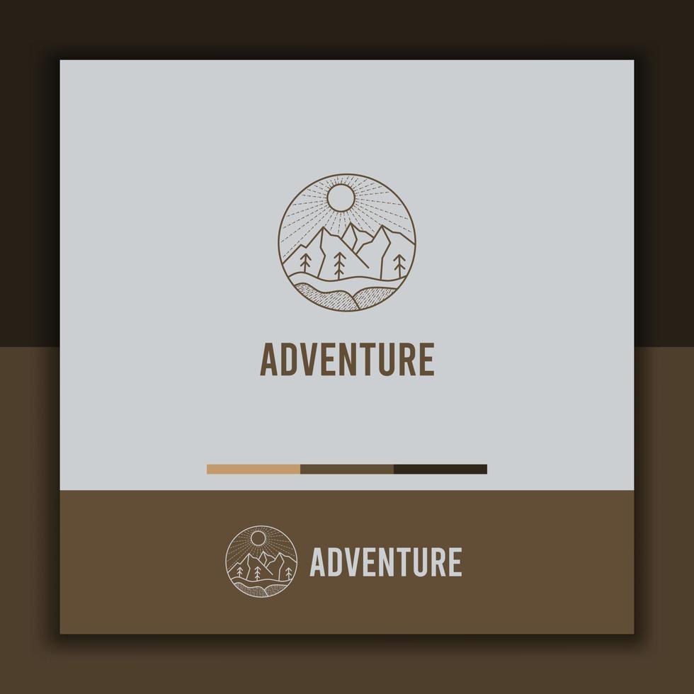 modelo de design de logotipo de aventura, com um ícone de montanha simples vetor