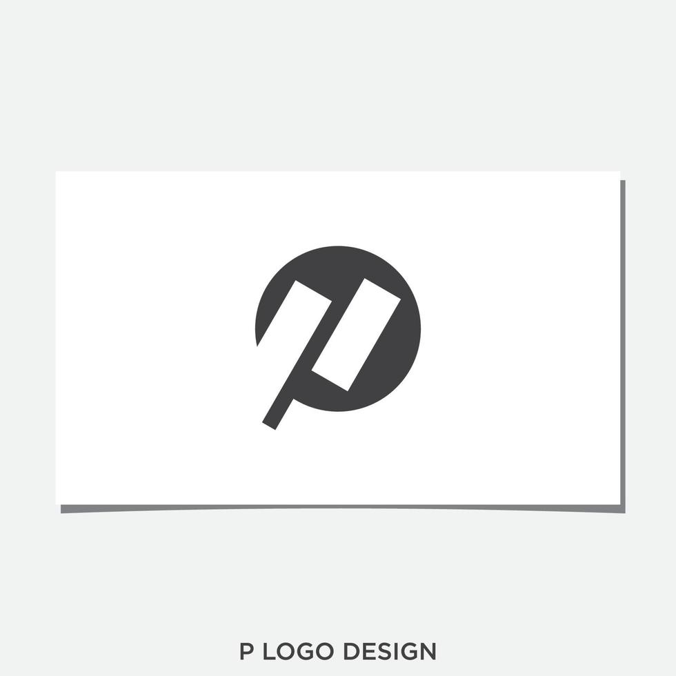 p design de logotipo de espaço negativo vetor