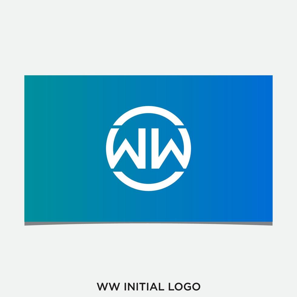 ww vetor de design de logotipo inicial