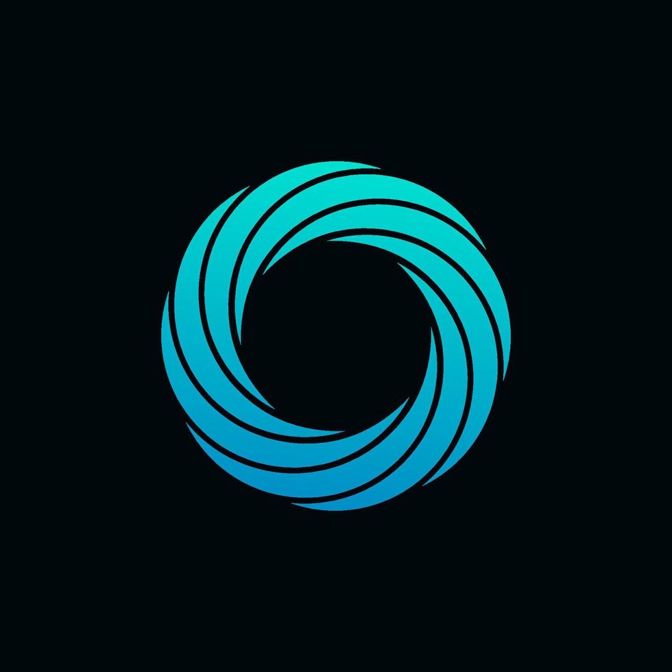 vetor de design de logotipo de onda de círculo