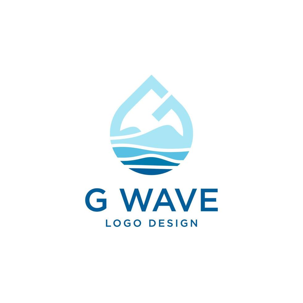 g vetor de design de logotipo de ondas de água
