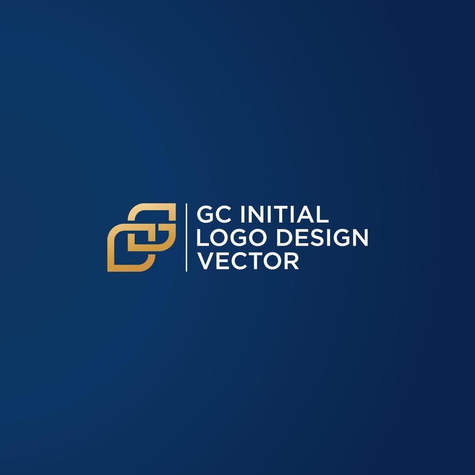 vetor de design de logotipo de folha gc