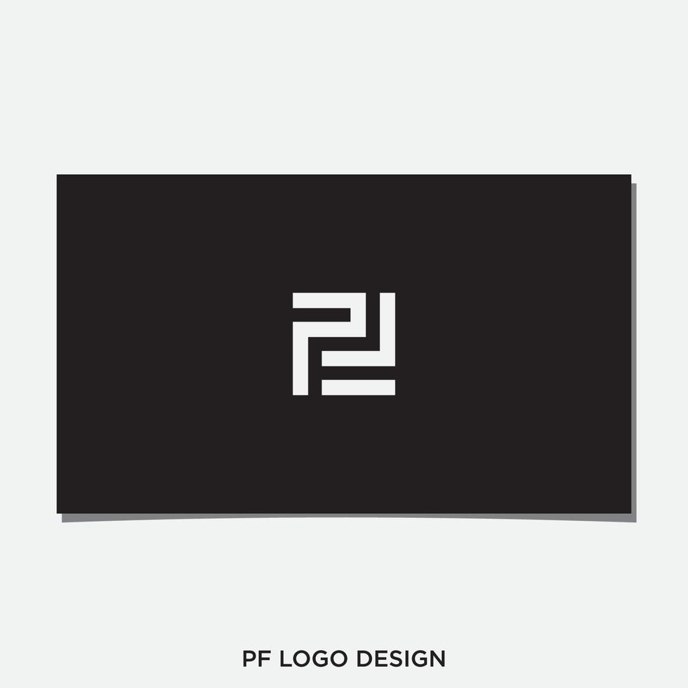 vetor de design de logotipo inicial pf