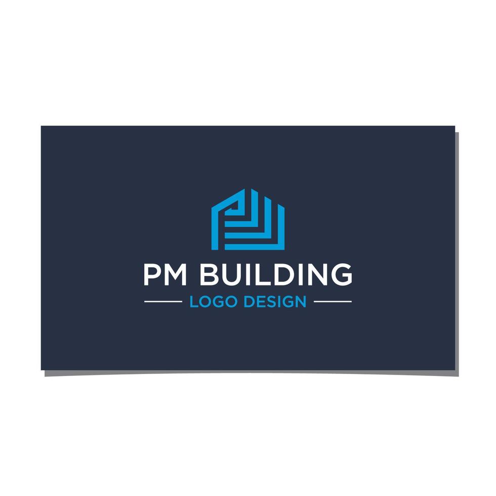 vetor de design de logotipo da casa pm