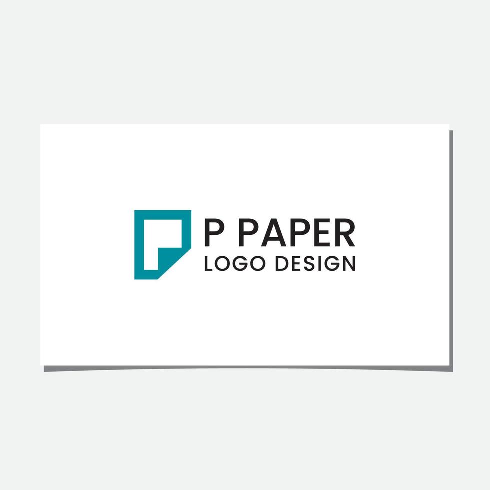 p vetor de design de logotipo de papel