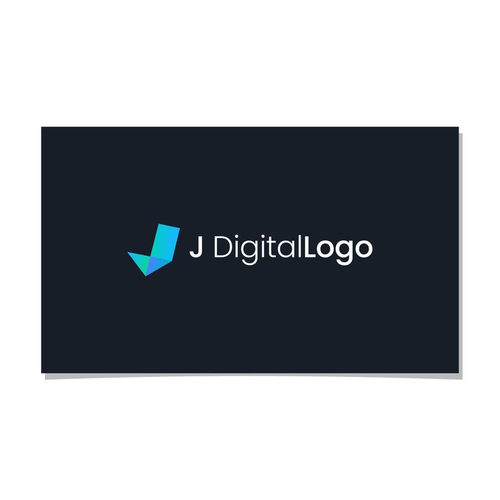 j vetor de design de logotipo digital