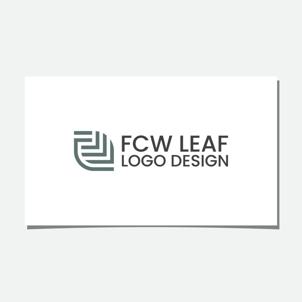 fcw, fcm, vetor de design de logotipo de folha fm