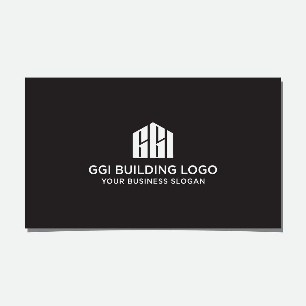 vetor de design de logotipo de construção ggi