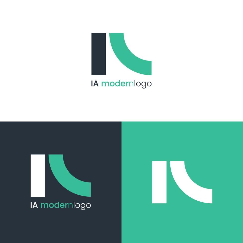 design de logotipo moderno inicial 'ia' vetor