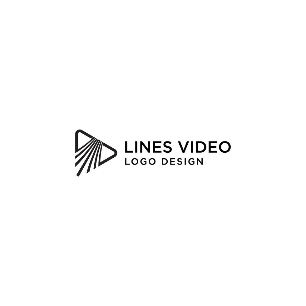 vetor de design de logotipo de vídeo de linhas