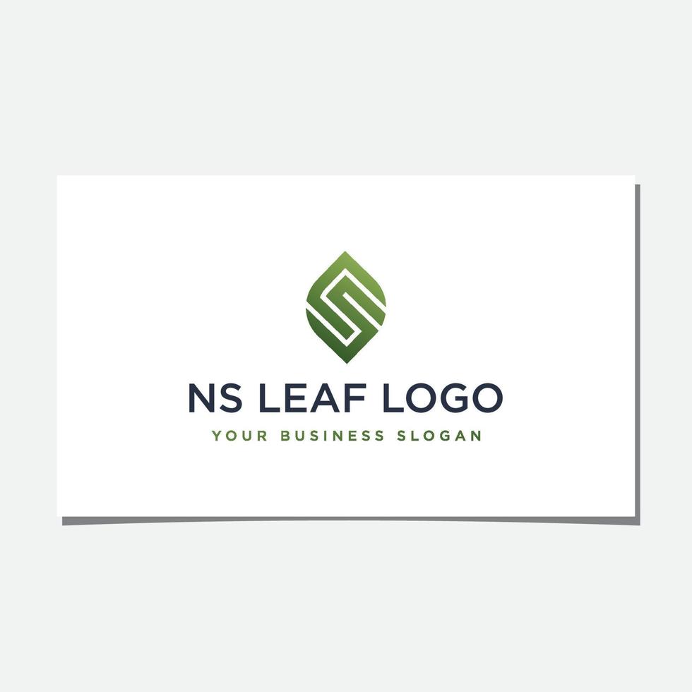 vetor de design de logotipo de folha ns