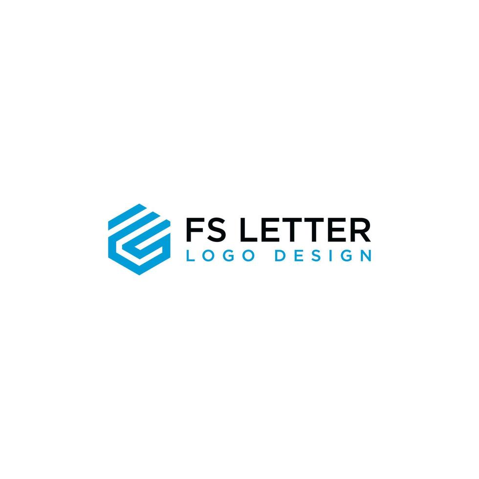 vetor de design de logotipo hexágono fs