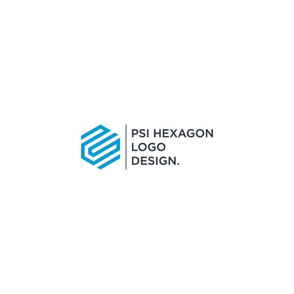 vetor de design de logotipo hexágono psi