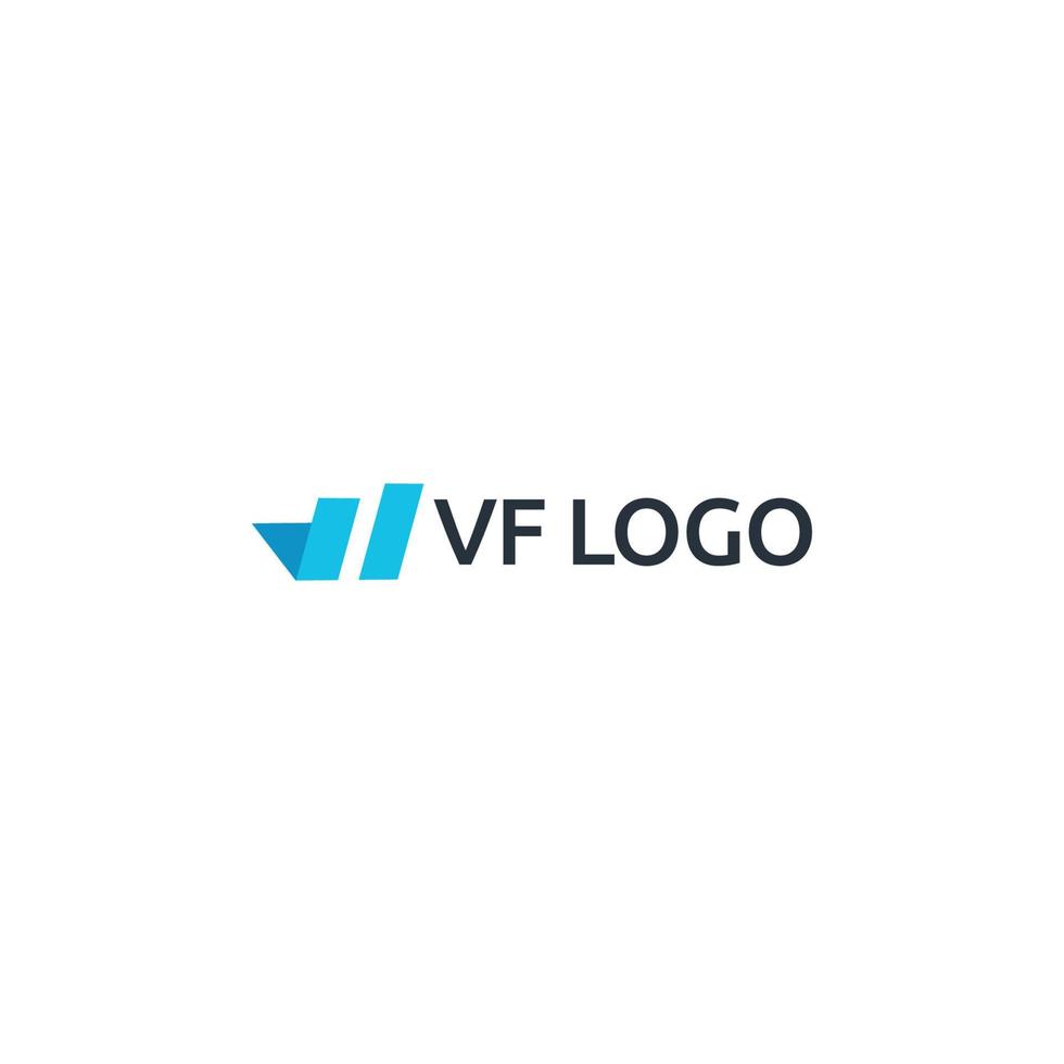 design de logotipo moderno vf ou fv vetor