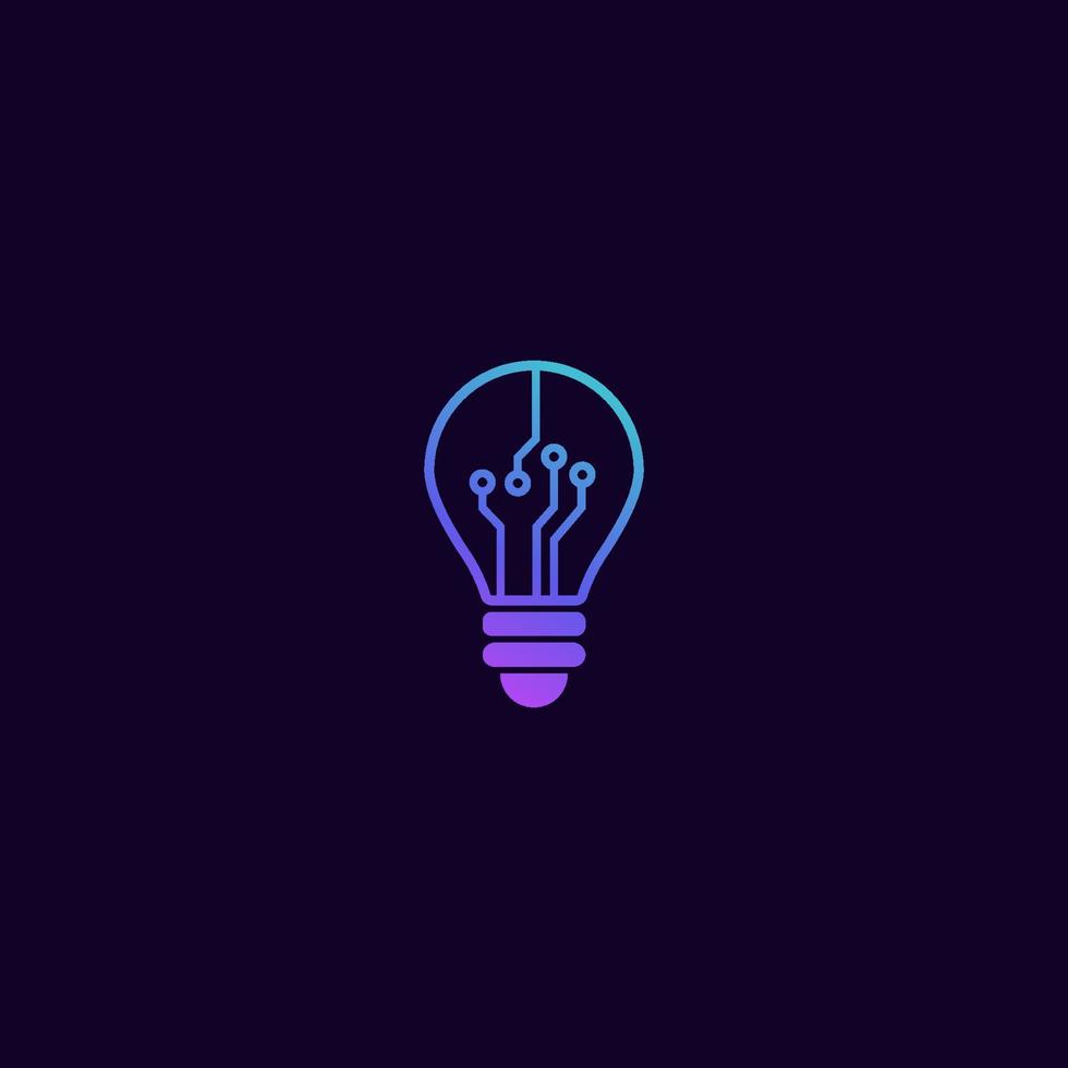 vetor de design de logotipo de tecnologia de lâmpada
