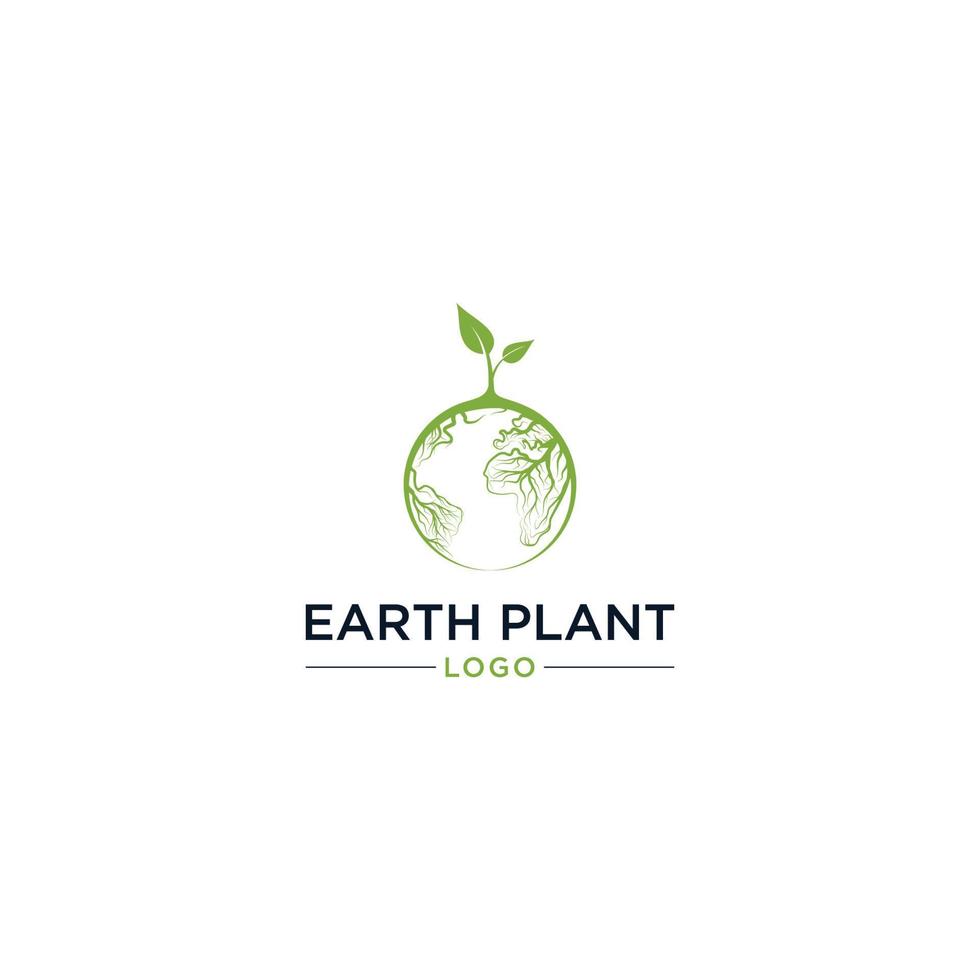 vetor de logotipo de terra e planta