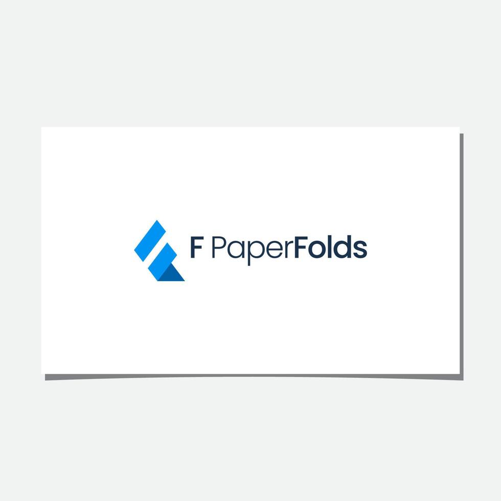 f design de logotipo de dobras de papel vetor