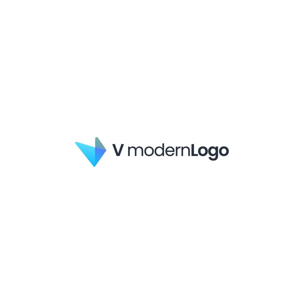 v design de logotipo de papel voador vetor