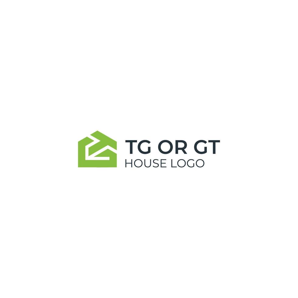 vetor de design de logotipo de casa tg ou gt