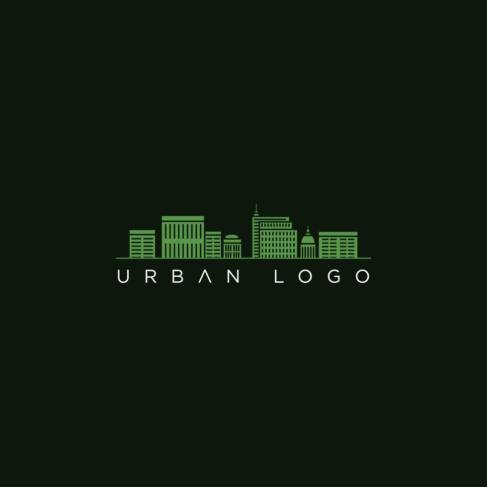 vetor de design de logotipo urbano de silhueta